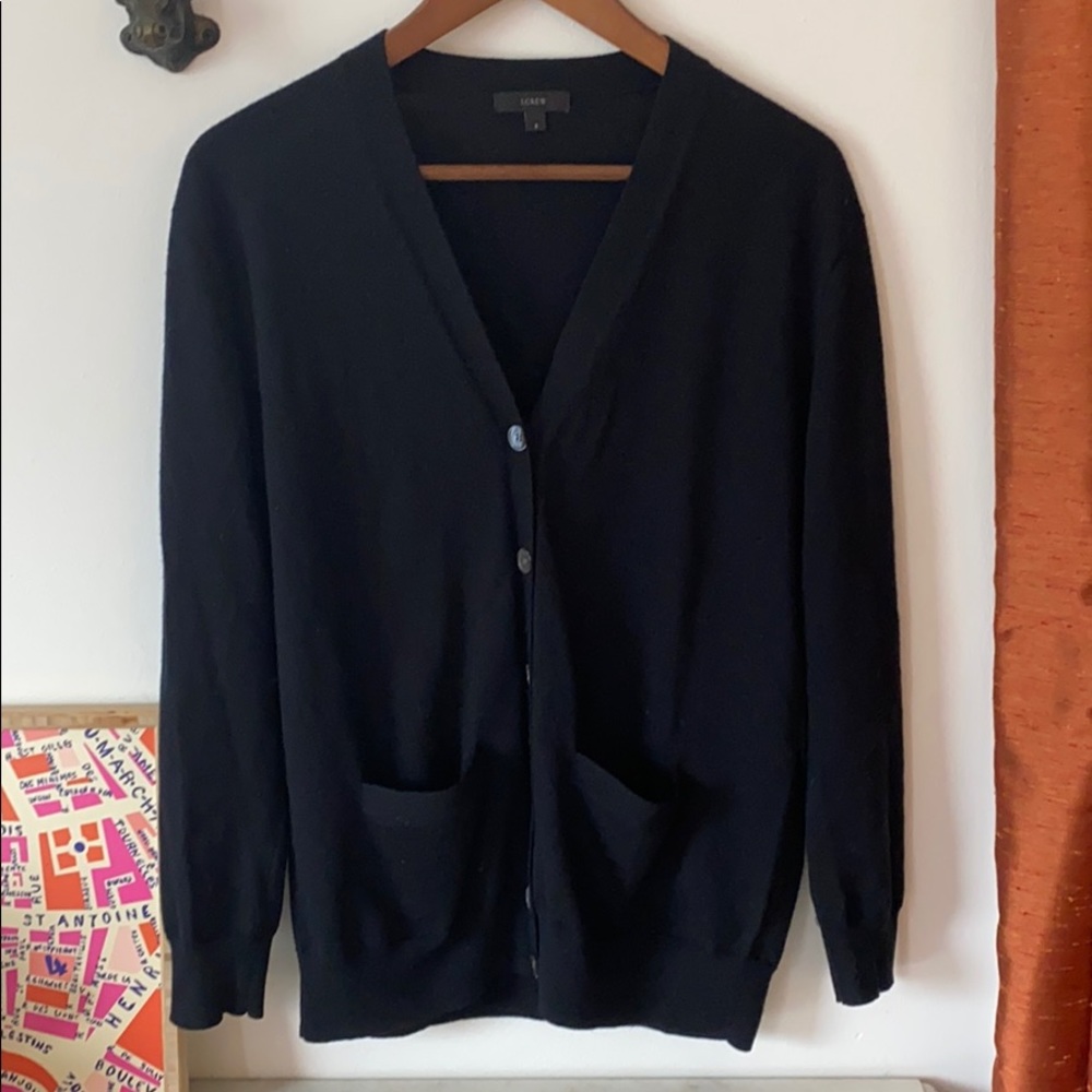 J-crew black cardigan, size s